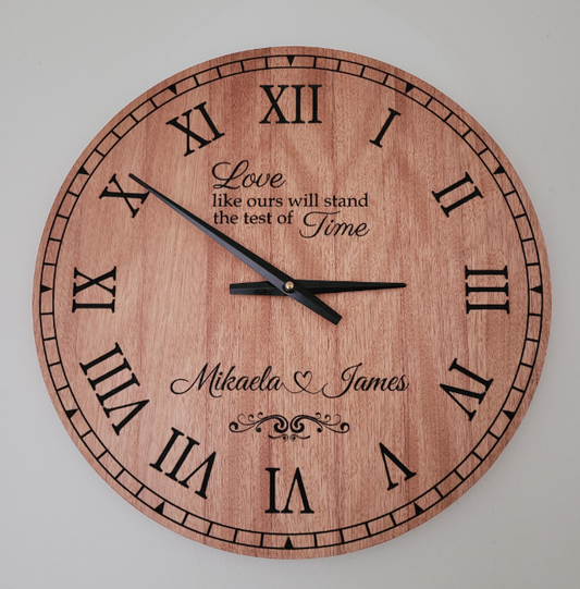 Laser Engraved Wooden Clock