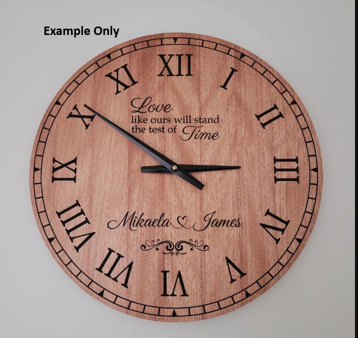 Laser Engraved Wooden Clock