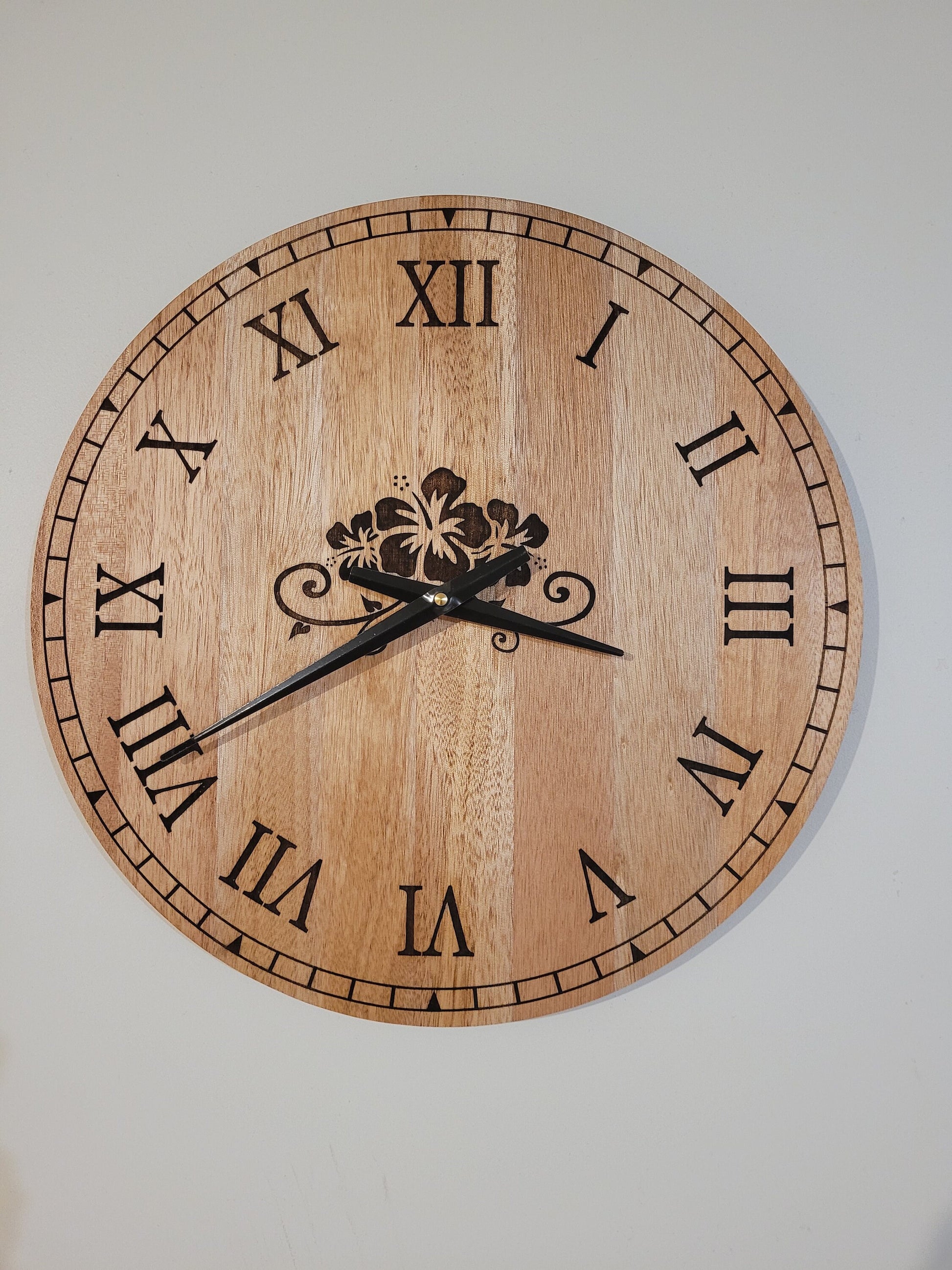 Laser Engraved Wooden Clock