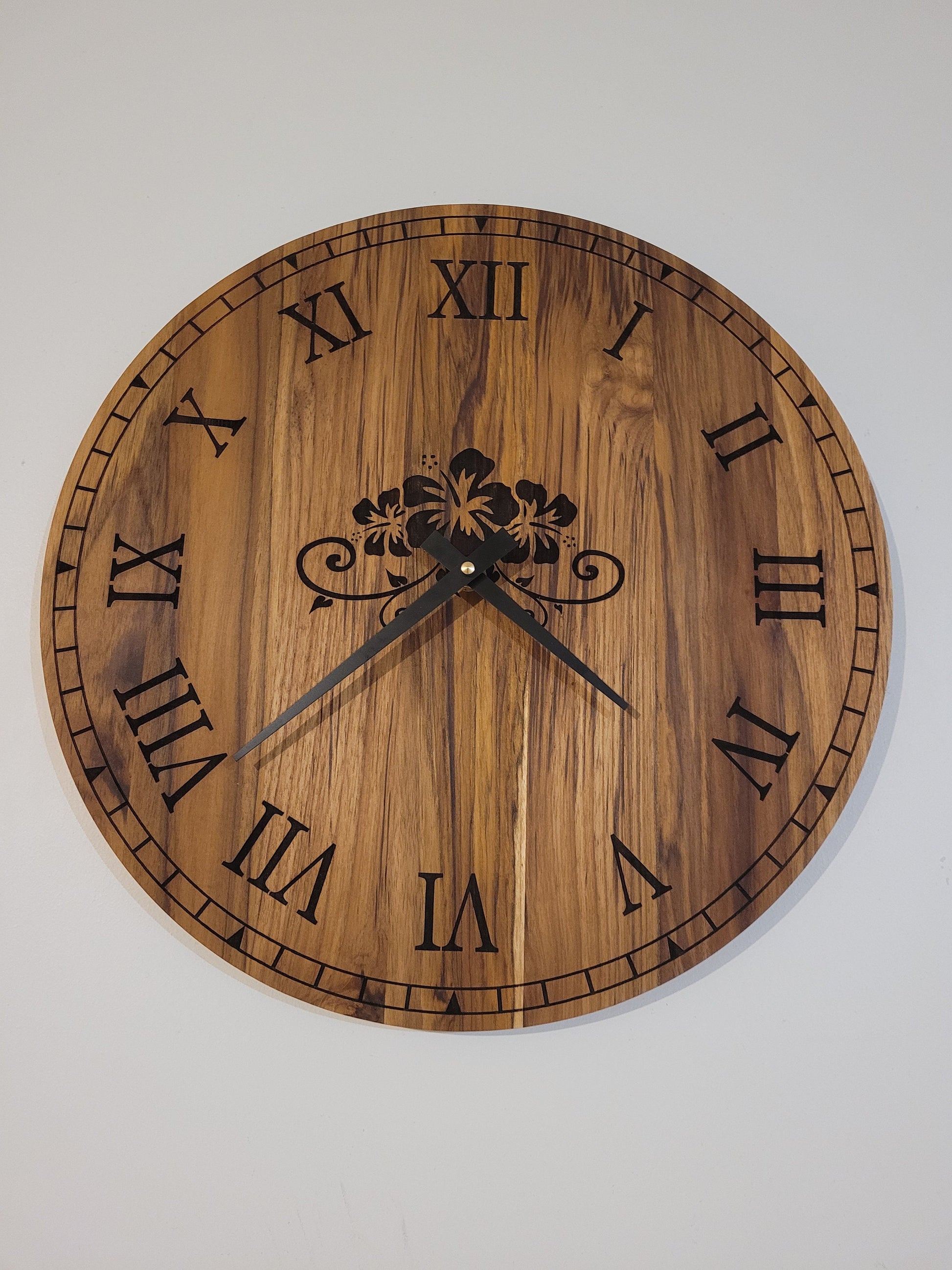 Laser Engraved Wooden Clock