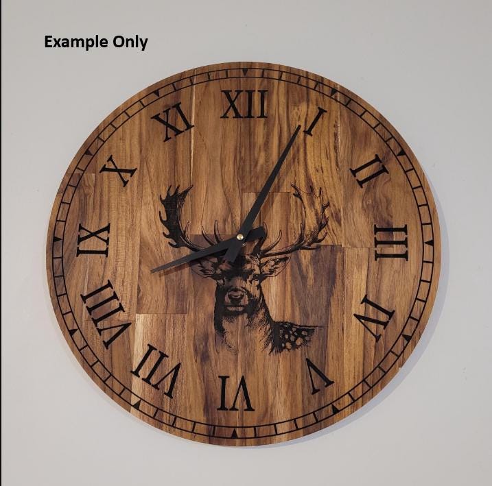Laser Engraved Wooden Clock